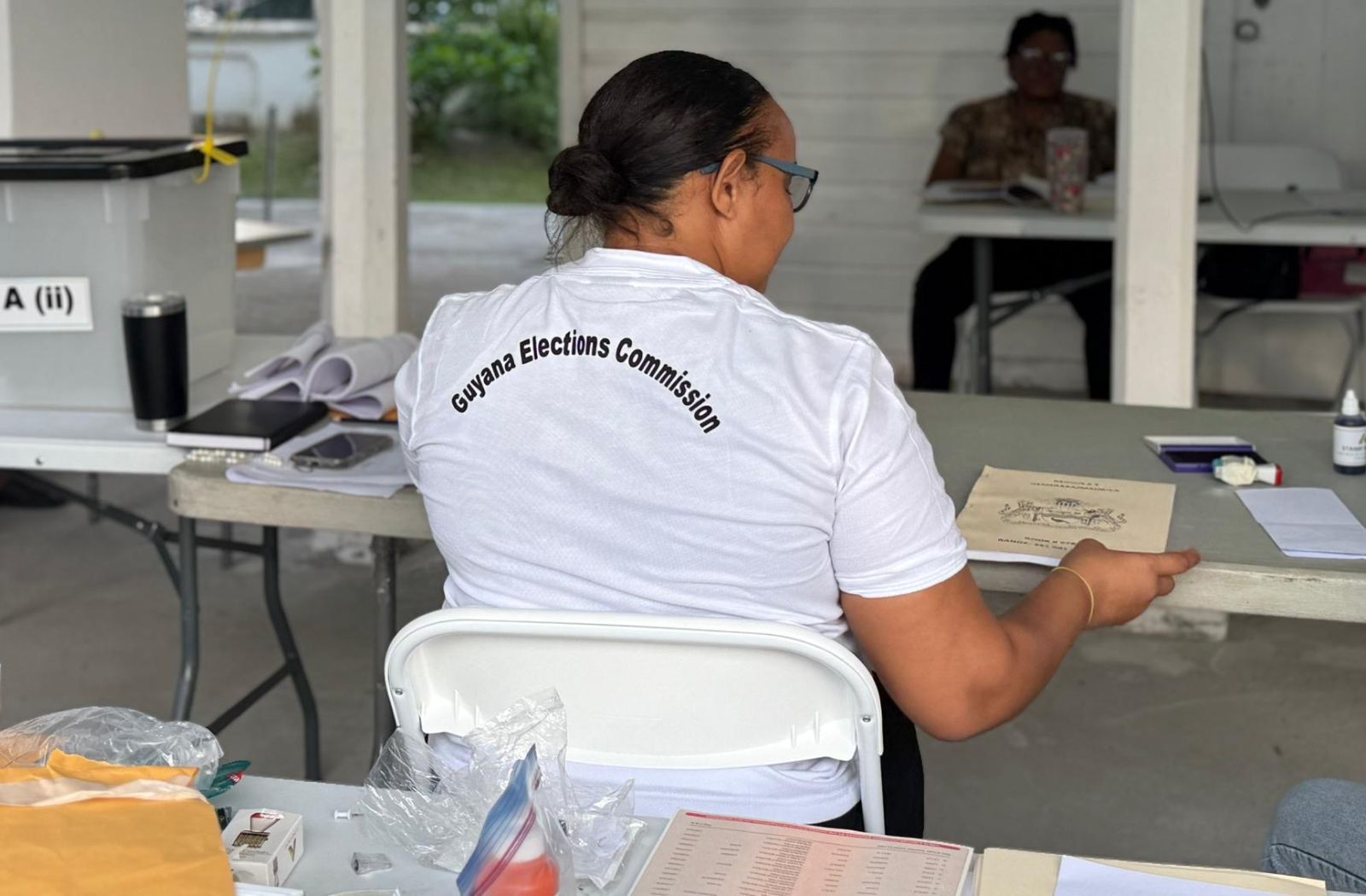 Guyana Elections Commission at a polling station