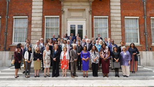 Secretary General Shirley Botchwey and Accredited Organisations posing for a group photo
