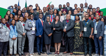Group photo of delegates at the first youth consultative dialogue in Windoek, Namibia