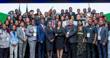 Group photo of delegates at the first youth consultative dialogue in Windoek, Namibia
