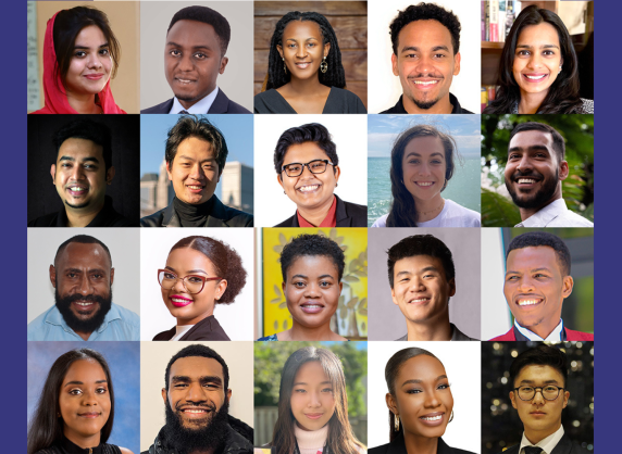 Collage of the 20 regional finalists for the 2023 Commonwealth Youth Awards